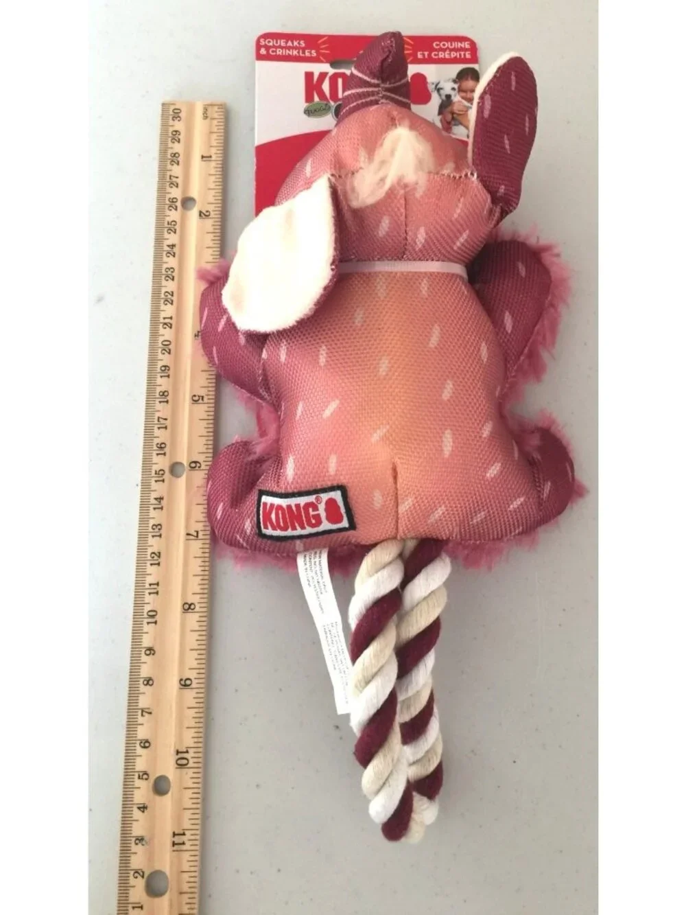 Kong Tuggz Cozie Elephant Rope Crinkle Squeak 10